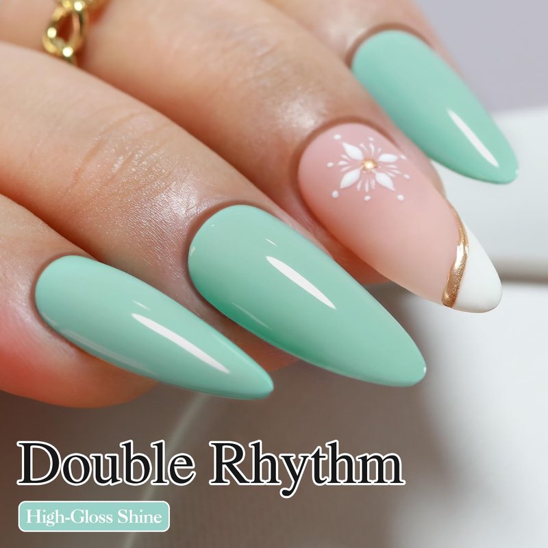 Gel Nail Polish - Double Rhythm 15ML Light Blue Soak Off for DIY Manicure | Art Salon Quality