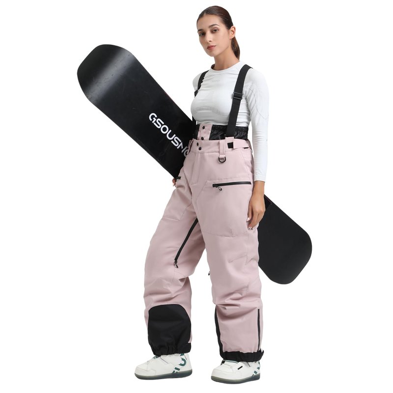 GSOU SNOW Womens Baggy Snowboard Pants Ski Bibs Snow Loose Overalls Waterproof Windproof Insulated Warm