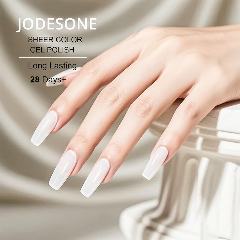 JODSONE Jelly White Gel Nail Polish - Elegant Crystal Gloss for DIY Nail Art | 18ml Large Capacity