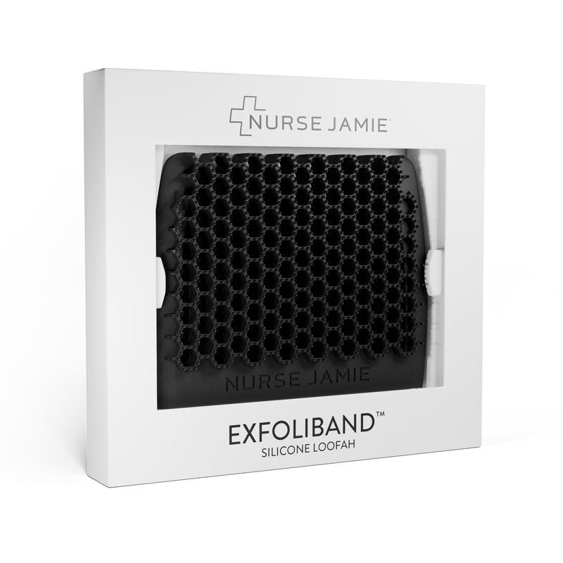 Nurse Jamie Exfoliband Silicone Loofah – Black - Dual-Texture Exfoliating & Cleansing Tool for Smooth, Refreshed Skin