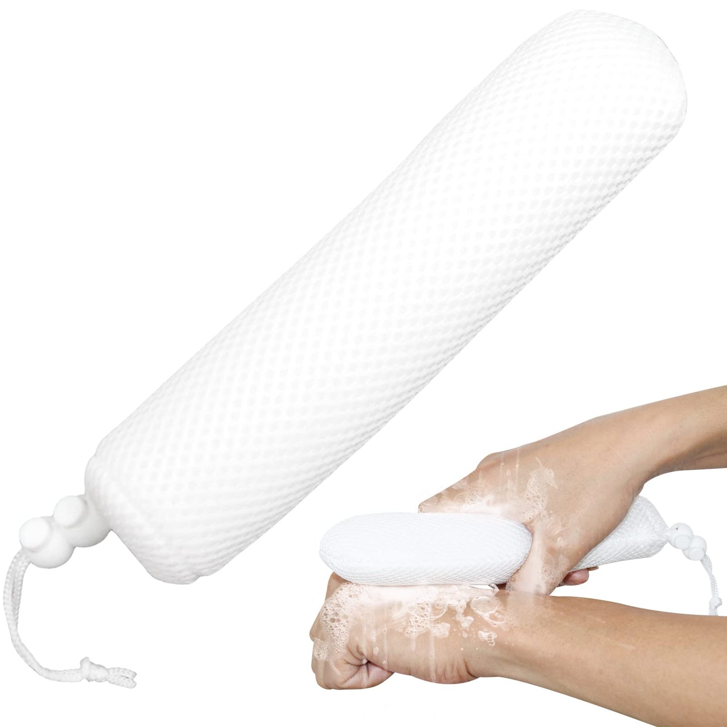 KkaFFe Bath Brush Head with Sponge,Back Scrubber Bath Mesh Bath Body Brush Head for Elderly Aid Bathing and Shower (Blue Head)