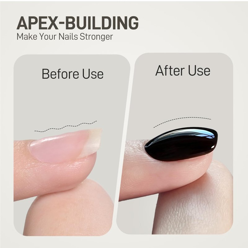 GAOY Builder Top Coat Gel, 16ml No Wipe Clear Rubber Top Coat for Gel Nail Polish, High Gloss Apex Building for Long Lasting UV Light Cure Nail Art