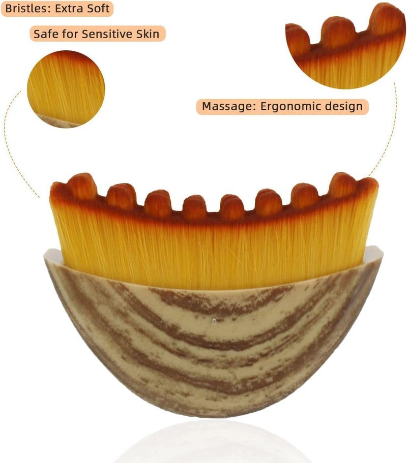 2026 Upgrade Lymphatic Face Brush, 2-in-1 Manual Massager for Lymphatic Drainage & Facial Cleansing, Contour Brush to Anti Puffiness, Sculpt Face & Enhance Absorption, with Durable Soft Bristles