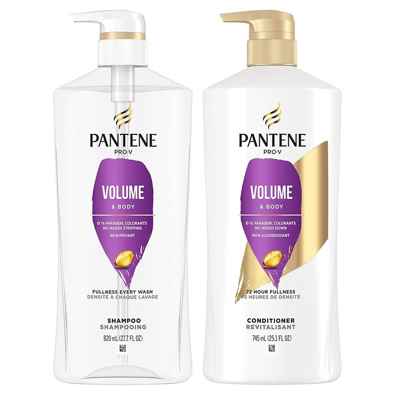 Pantene Volume & Body Shampoo, Conditioner & Treatment Set - Ideal for Fine, Color-Treated Hair