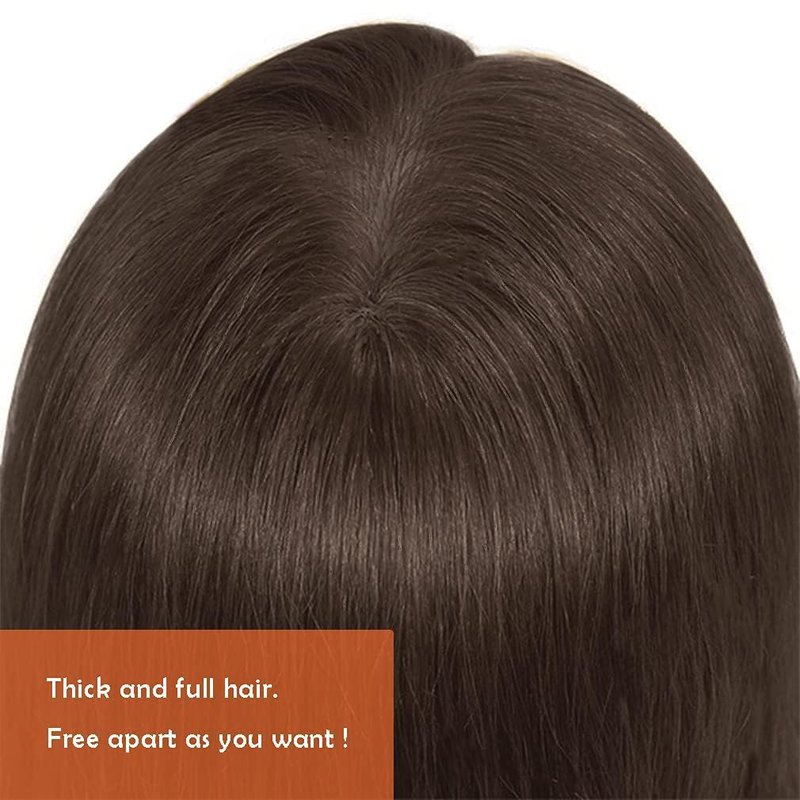 FABA Mannequin Head with Hair #4 Brown 26"-28" Hair Mannequin Heads for Make up, Braiding Hairdressing Doll Head for Styling Practice Cutting Training Head with Free Clamp Holder