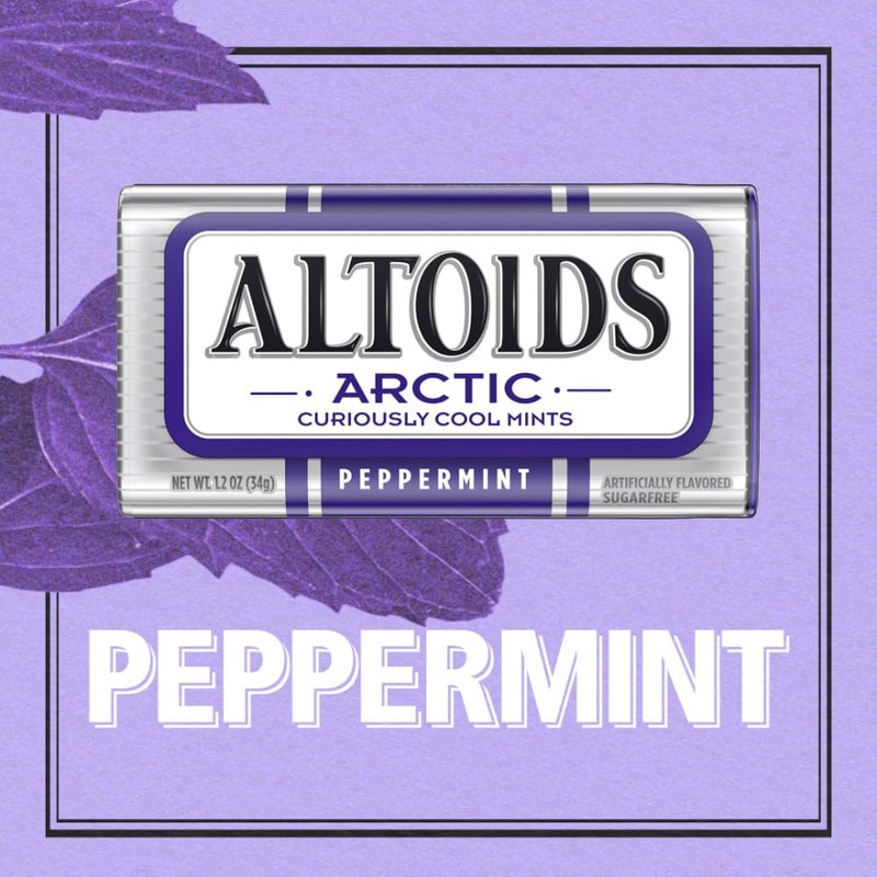 ALTOIDS Arctic Peppermint Breath Mints Hard Candy Bulk, 1.2 oz Tin (Pack of 8)