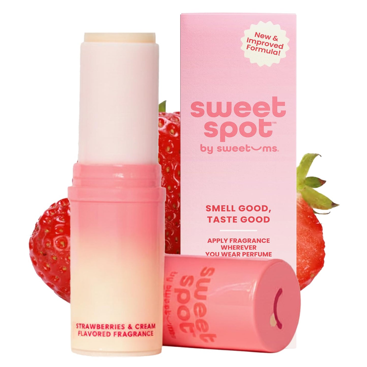 SweetSpot Solid Perfume Stick - Portable Long-Lasting Fragrance | Strawberries & Cream, Natural Ingredients