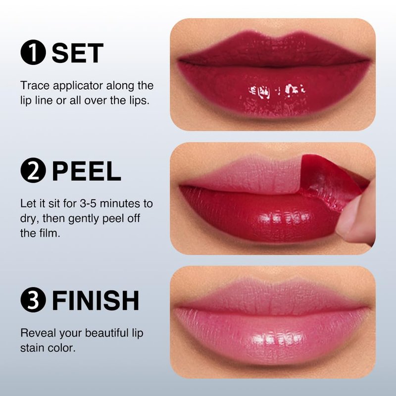 FeiCuiYun Peel Off Matte Liquid Lip Gloss Stain-Lip Liner, Pink Tattoo Peel Off Lip Stain, Long Lasting & Waterproof Lipstick Tattoo, Transfer-Proof Lip Gloss for All Skin Types, 01#Pink