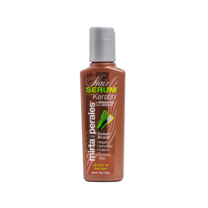 Mirta De Perales Hair Serum with Keratin & Argan Oil for Frizz Control & Shine | Lightweight Smoothing Treatment for Dry, Damaged & Color-Treated Hair | Sulfate-Free