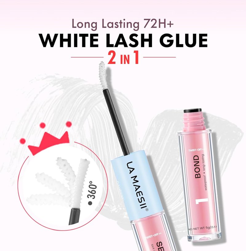 LA MAESII Lash Bond and Seal 10ML - Waterproof, Long-Lasting Eyelash Cluster Glue | Quick-Dry, Latex-Free Adhesive (Clear)