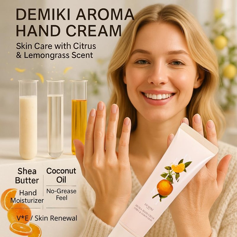 Demiki Shea Butter Hand Cream - Nourishing Lotion for Dry, Cracked Hands | Travel Size 2pcs (50g x 2)