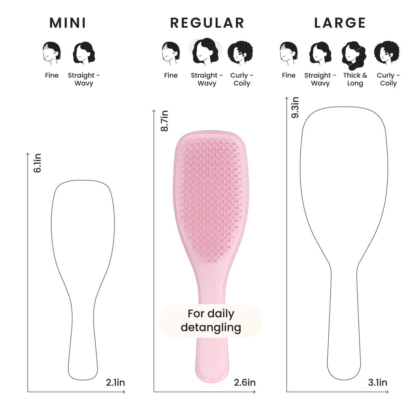 Tangle Teezer Ultimate Detangler Brush for Wet & Dry Hair, Eliminates Knots & Reduces Breakage for Straight to Wavy Hair Types, Millennial Pink