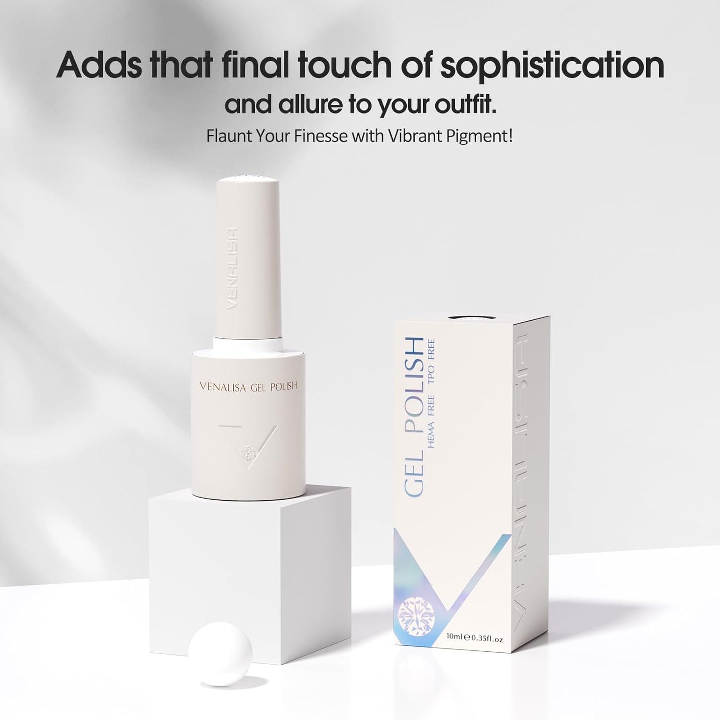 VENALISA White Gel Nail Polish - 10ML Soak Off UV Gel for Salon-Quality DIY Nail Art | Perfect for Women & Girls