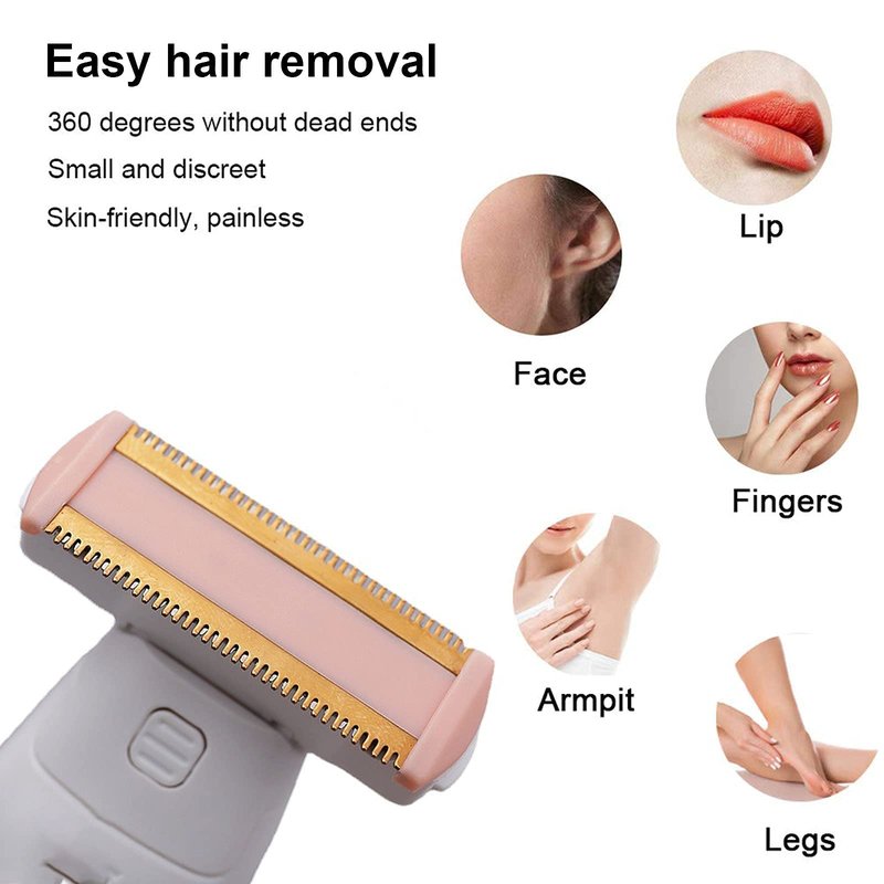 2PCS LinMei Razor Replacement Heads Compatible for Finishing Touch Flawless Body Rechargeable Ladies Shaver and Trimmer with 2 Cleaning Brush