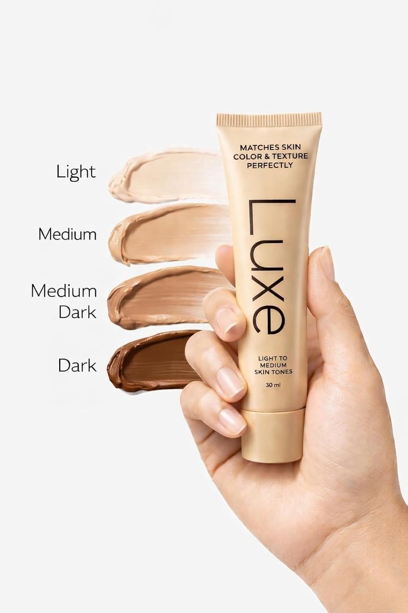 Luxe Color Changing Foundation for Women – Instantly Adapts to Your Skin Tone – Buildable Light-to-Medium Coverage – 12-Hour Wear – Natural Dewy Finish - Medium