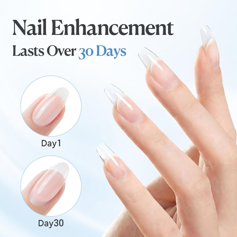 Clear Builder Gel for Nails - 7-in-1 Self-Leveling Nail Strengthener | 18ml UV/LED Soak Off for Apex, Extension & Overlay