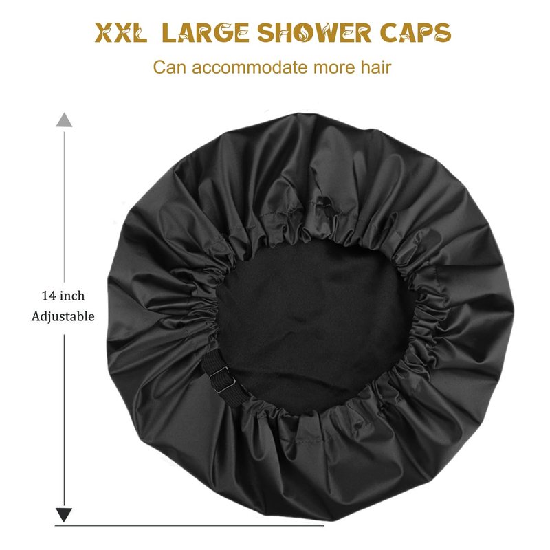 Shower Cap For Women,Double Lined Shower Cap,Real Satin Cap,Adjustable Size,Suitable For All Male And Female Hair Caps