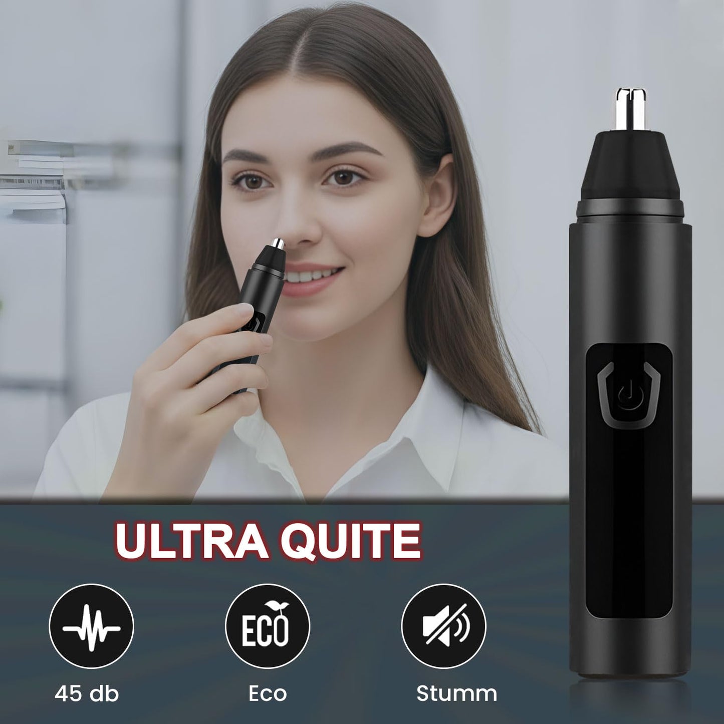 Infinity Choices Nose Hair Trimmer for Men Women - Electric Nose Hair Clipper with Replaceable Stainless Steel Blade, Powerful 6500RPM Motor, Wet/Dry Use, Portable USB Rechargeable Design | Black