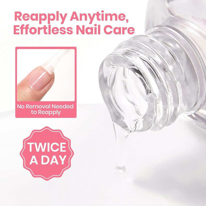 Beetles Nail Strengthener, Air Dry Pink Neutral Nail Polish Strengthener and Growth Nail Growth Treatment Nail Strengthener for Thin Nails and Growth