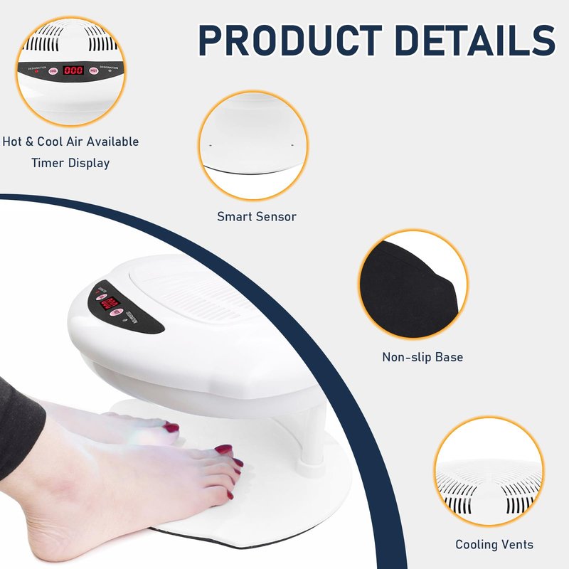 QUTUNI Nail Dryer for Regular Polish, 400W Air Nail Dryer Fan with Auto Sensor, Professional Nail Drying Fan with Hot and Cool Air for Salon and Home Use