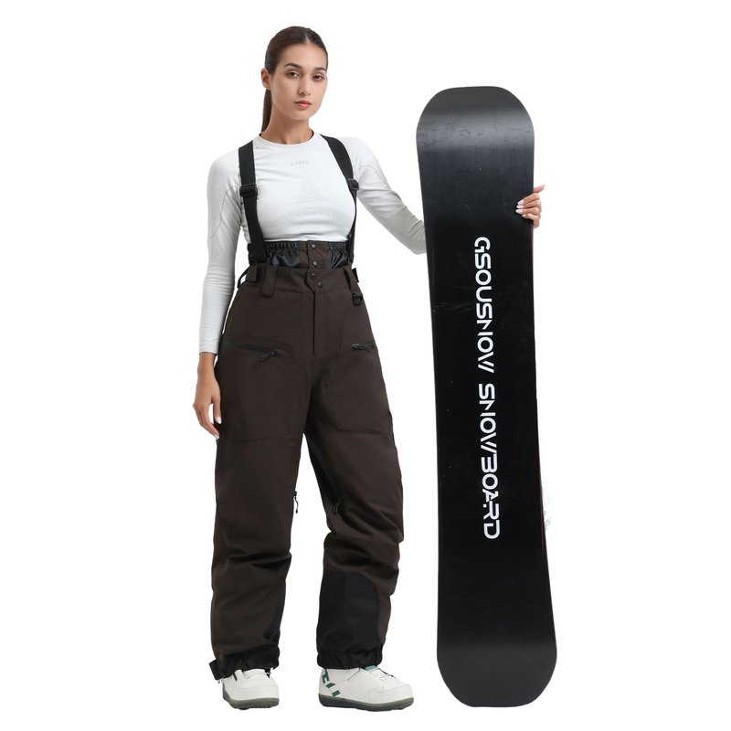 GSOU SNOW Womens Baggy Snowboard Pants Ski Bibs Snow Loose Overalls Waterproof Windproof Insulated Warm