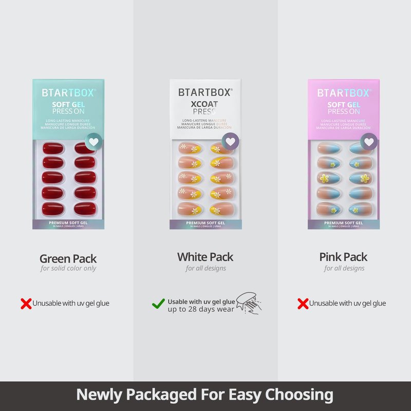 BTArtbox Press On Nails Short - Home CEO, Easy-to-Apply Light Pink Almond Press On Nails with Glue and Adhesive Tabs in 16 Sizes - 32 Nails All-in-One Kit