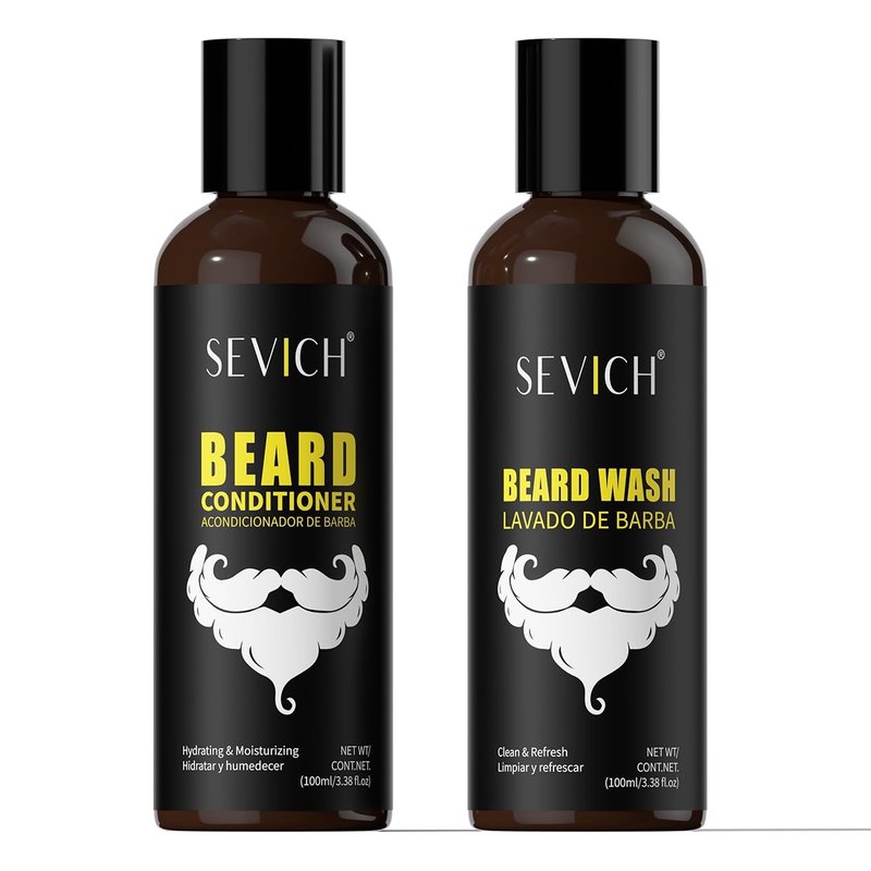 Beard Wash and Conditioner Set for Men - Natural Argan & Jojoba Oil | Deep Cleansing & Moisturizing 2-in-1 Kit