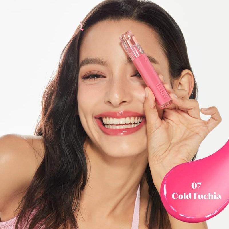 ETUDE Glow Fixing Tint #7 Cold Fuchsia - Non-Sticky Lip Stain for Moisture & Shine | Perfect for Dry Lips