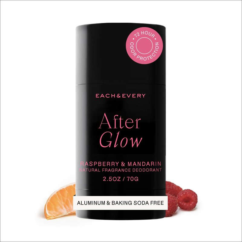 Aluminum Free Deodorant for Women & Men | Natural 72-Hour Odor Protection, Non-Toxic for Sensitive Skin - Raspberry & Mandarin, 2.5oz