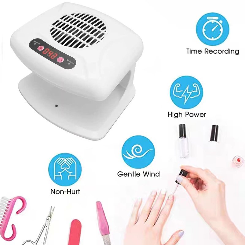 GGAIFbp Nail Dryer for Regular Polish 300W 2 in 1 Nail Drying Fan with Auto Sensor Hot and Cold Air Professional Nail Dryer for Manicure Salon and Daily Home Use (White)