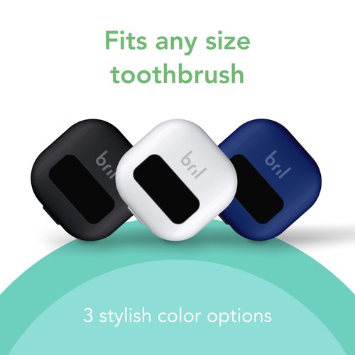 Bril UV-C Toothbrush Cleaner, Portable Brush Cover, Holder, and Travel Case for Any Size Toothbrush, White, Black, Navy (3 Pack)