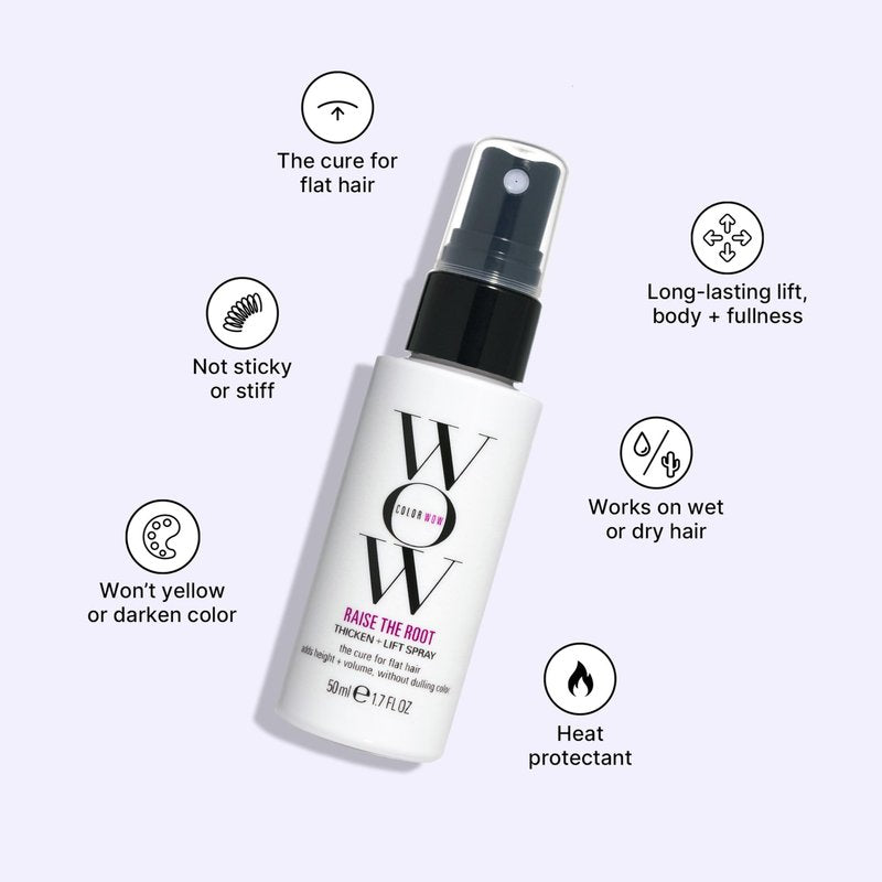COLOR WOW Raise the Root Thicken + Lift Spray, 1.7 fl oz All-Day Volume for Fine, Flat Hair without Dulling Color