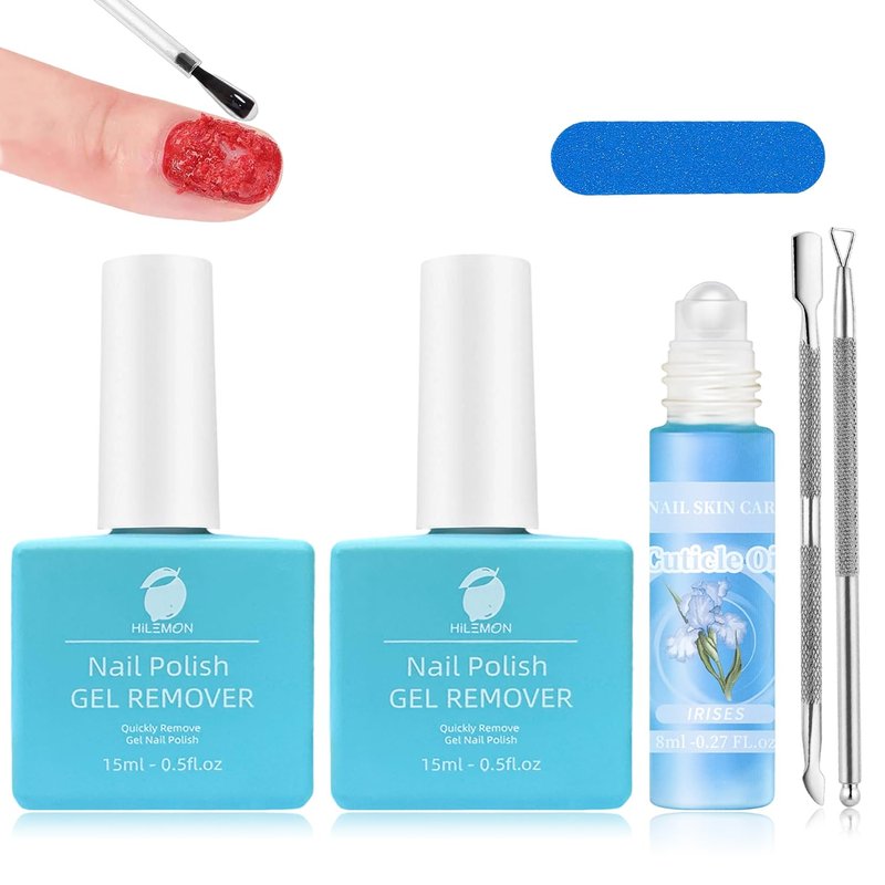 Quick Gel Nail Polish Remover - Easy 3-Minute Formula, No Soaking Required | 15ml, 2-Pack