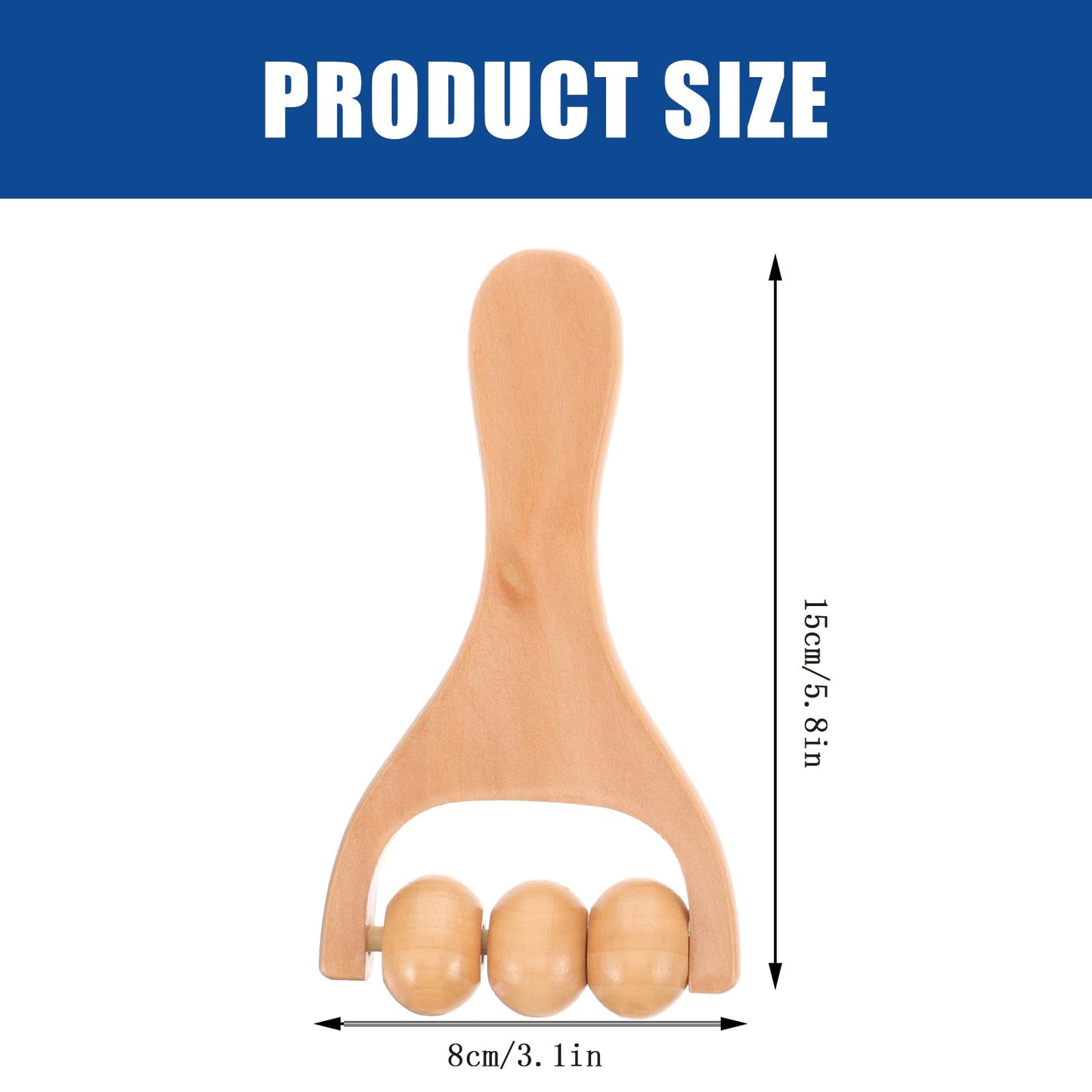 Healvian Wooden Massage Roller Tool Set for Full Body Relief Neck Shoulder Foot Leg Muscle Acupoint Therapy 2Pcs Compact Size 5.85 Inch Each