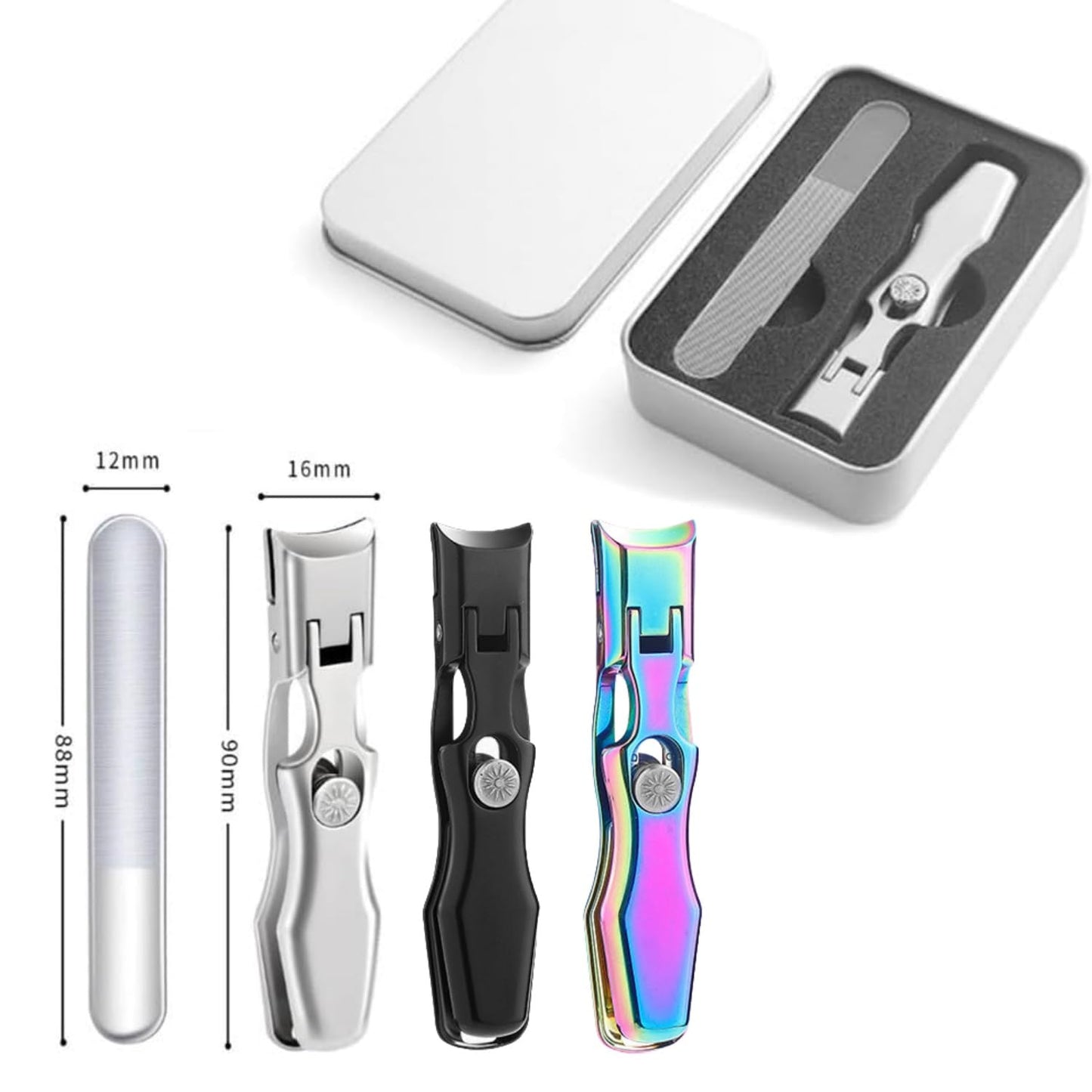 Toenail Clippers for Seniors Thick Toenails, Ultra Wide Jaw Stainless Steel Splashless Nail Clipper Seniors Adults Men Women (Black)