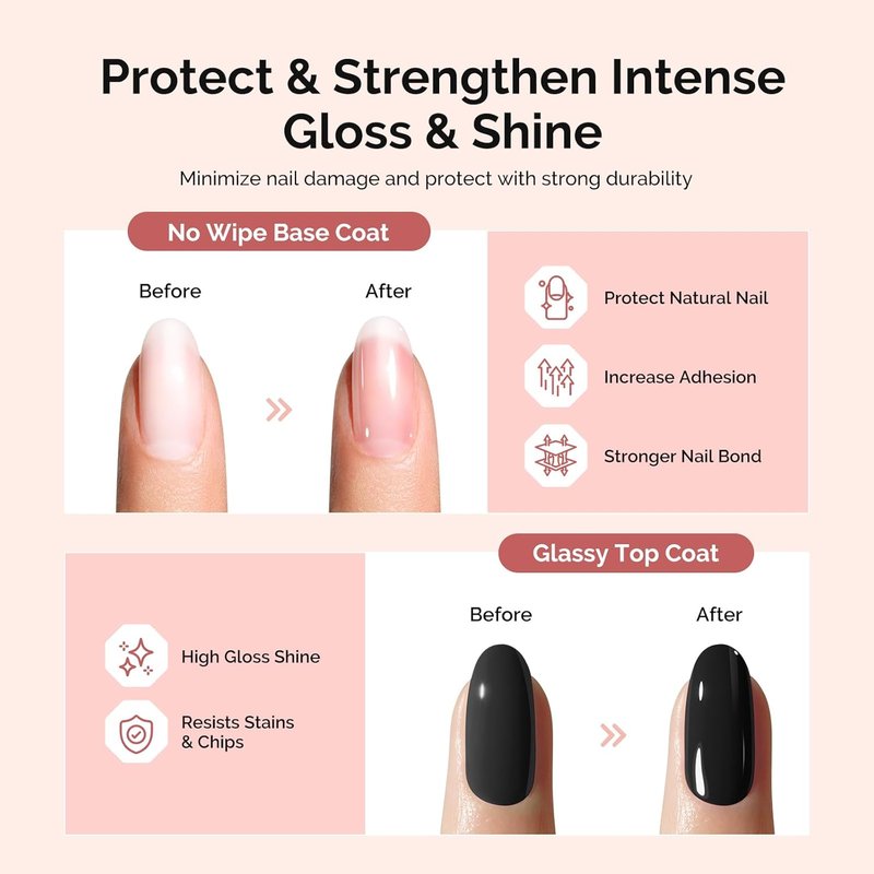 MelodySusie Builder Gel Set - No Wipe Glossy Finish, Long-Lasting Shine | 3 Pcs 15ml Clear for Nail Art & Manicure