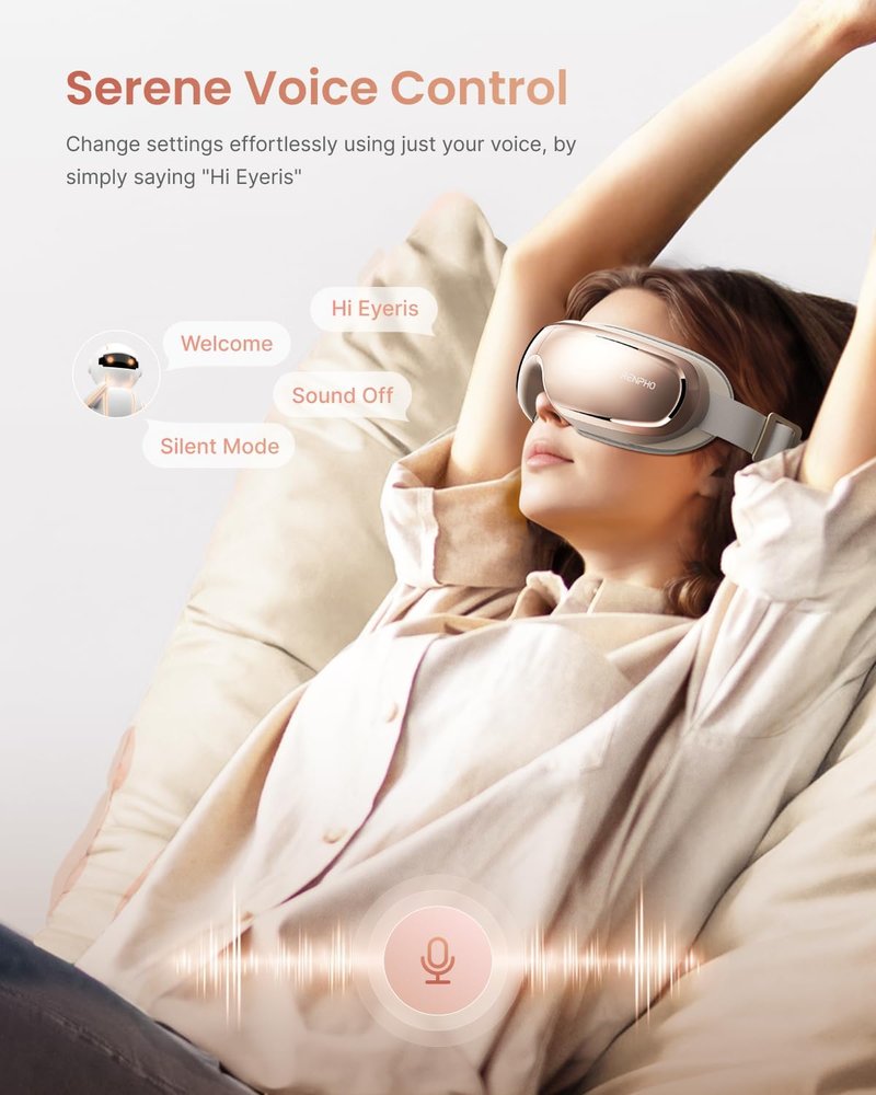 RENPHO Eye Massager - Heated & Cooling Relief for Migraine & Dry Eyes | Voice Control, FSA/HSA Eligible