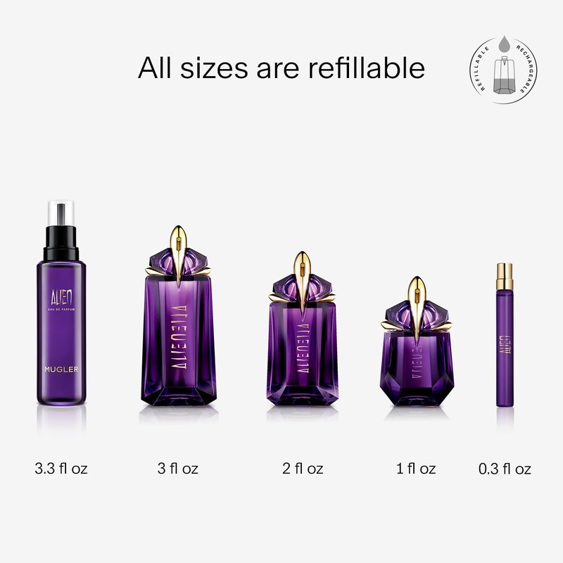 MUGLER Alien Eau de Parfum | Women's Floral & Woody Perfume with Jasmine, Wood, Amber - Long Lasting Scent