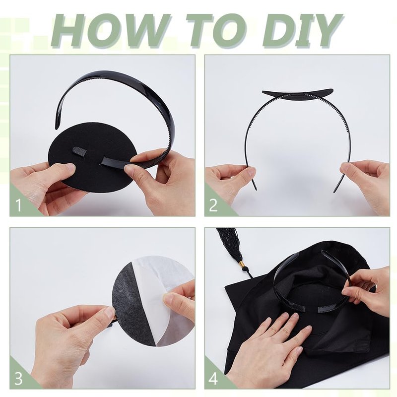AHANDMAKER 1Pc Graduation Cap Headband Insert Firm Anti-fall HairBand for Grad Cap Graduation Hat Decorations Holder for Students Graduates Women Keep Hairstyle Fixed, Round
