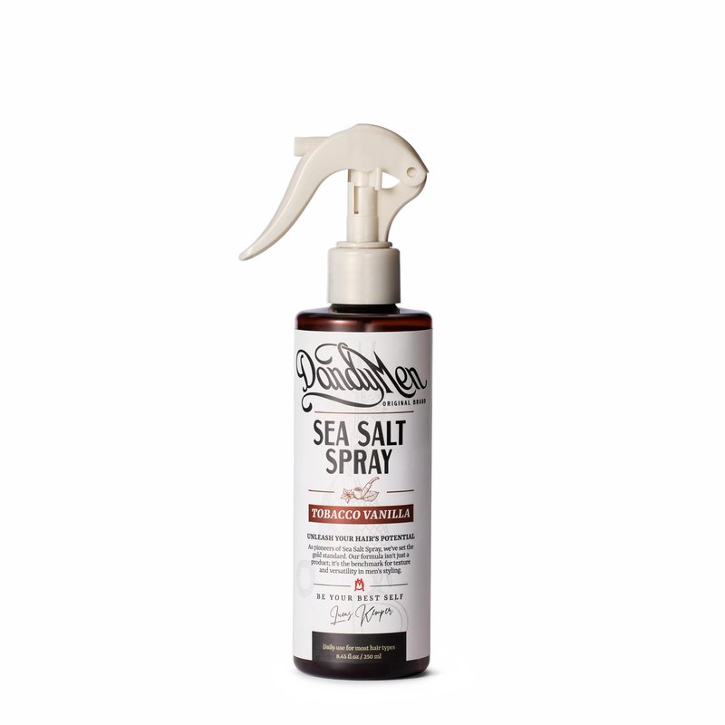 DandyMen Sea Salt Spray for Men – Texturizing & Volumizing Hair Spray for Beachy Waves, Matte Finish - Tobacco Vanilla, 1-pack
