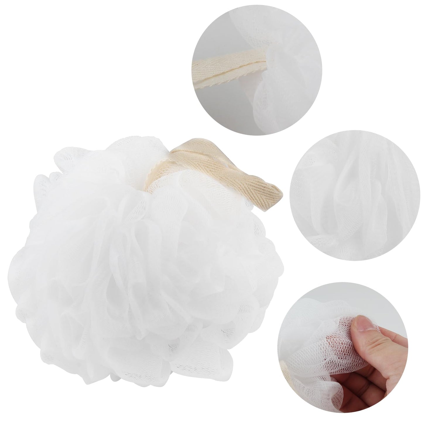 Fu Store Loofah Sponge Shower Loofahs 70g Bath Sponges Mesh Balls for Body Scrubber Exfoliator Wash Back Scrubbers Bathroom Men Women - 4 Cleaning Bathing Accessories