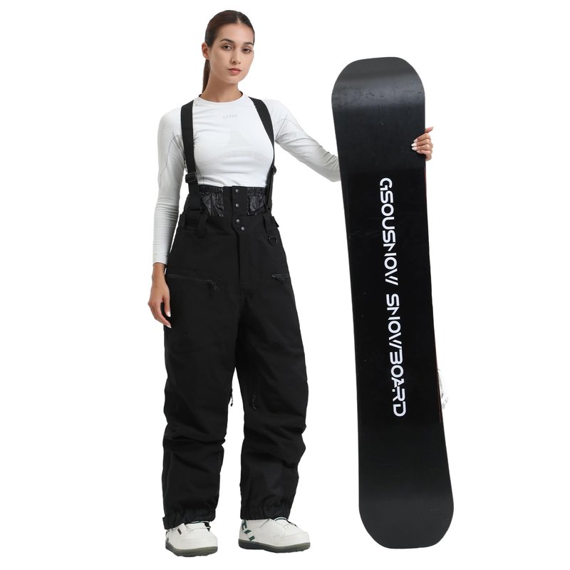 GSOU SNOW Womens Baggy Snowboard Pants Ski Bibs Snow Loose Overalls Waterproof Windproof Insulated Warm