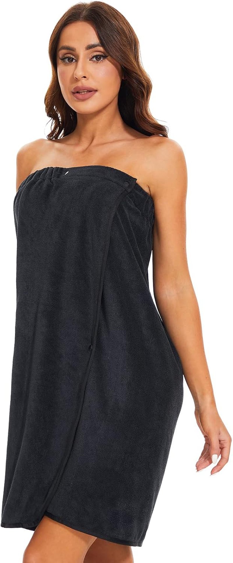 Kniffi Shower Wrap Robe for Women - Soft Bath Towel Wrap with Adjustable Snap Closure | Spa Comfort