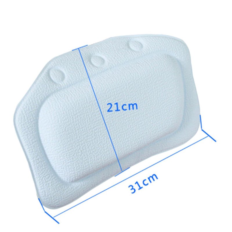 Bath Pillow with Suction Cups Spa Headrest Cushion for Bathtub Comfortable Support Lightweight Material Easy to Clean Relaxing