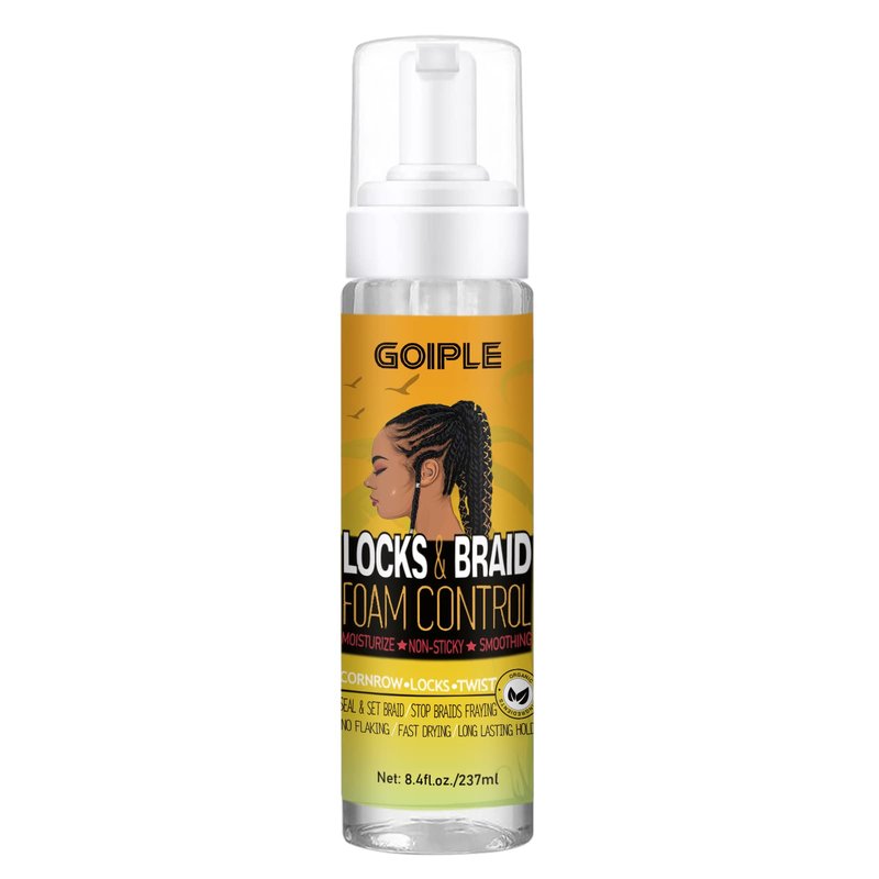 Braid Foam Control Braid Mousse for Braids Twist, Locs, No Flake Extra Hold High Shine Style and Moisturizes, Hair Braiding Mousse for Braids Lightweight Easy to Apply 8fl oz