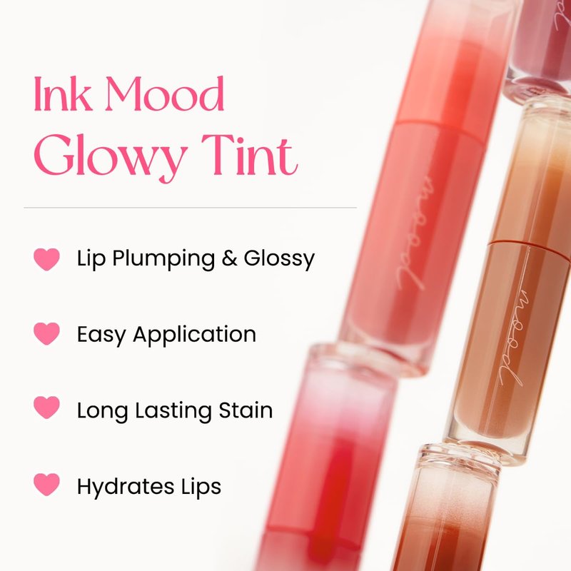 Peripera Ink Mood Glowy Tint | Lip-Plumping, Naturally Moisturizing, Lightweight, Glow-Boosting, Long-Lasting, Comfortable, Non-Sticky, No White Film (013 BERRY PRETTY)