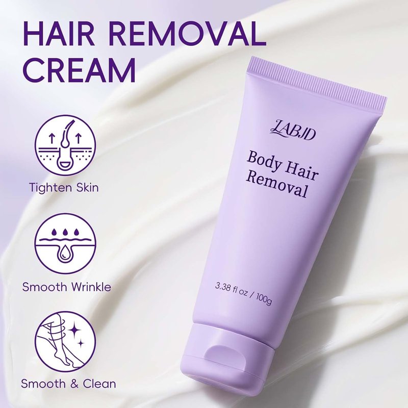 Painless Hair Removal Cream for Body & Face | Gentle Formula for Sensitive Skin, 3.38 fl oz