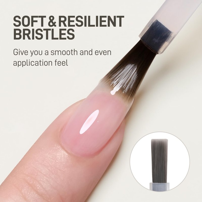 GAOY Builder Top Coat Gel, 16ml No Wipe Clear Rubber Top Coat for Gel Nail Polish, High Gloss Apex Building for Long Lasting UV Light Cure Nail Art