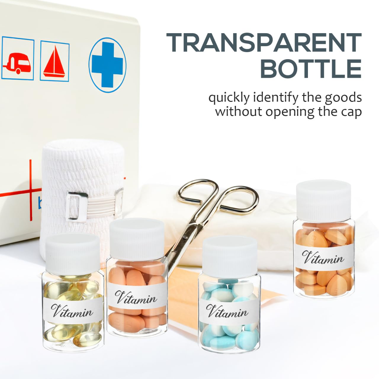 TOVINANNA 10Pcs Pill Bottles with Blank Labels - 30ml Medicine Containers with Screw Caps Name Stickers- Plastic Empty Small Pill Container Leak-Proof Clear Sample Jar for Liquid Solid Powder Medicine