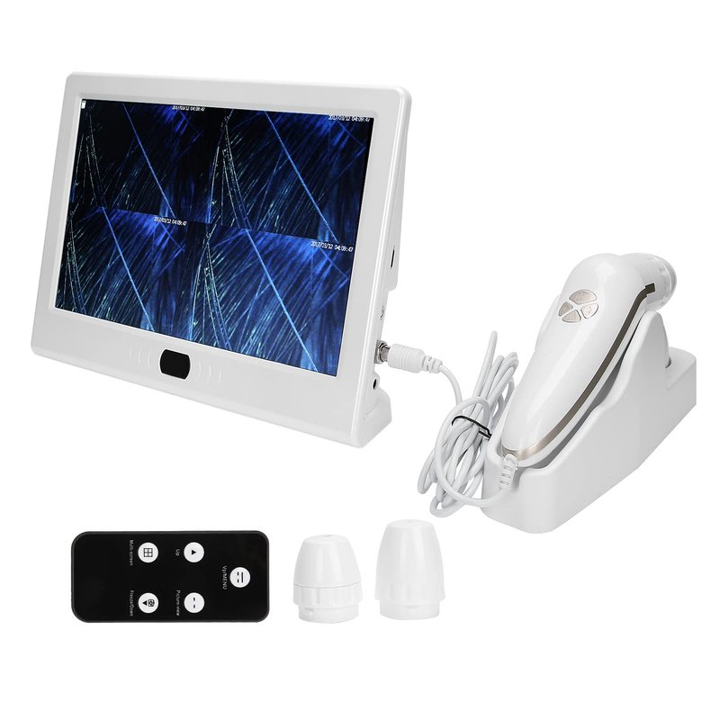 Dioche Skin Diagnosis Hair Analyzer 12inch Skin Scalp Camera Detector MultiFunctional Rechargeable Hair Follicle Skin Analyser Machine or Home Spa Salon Use